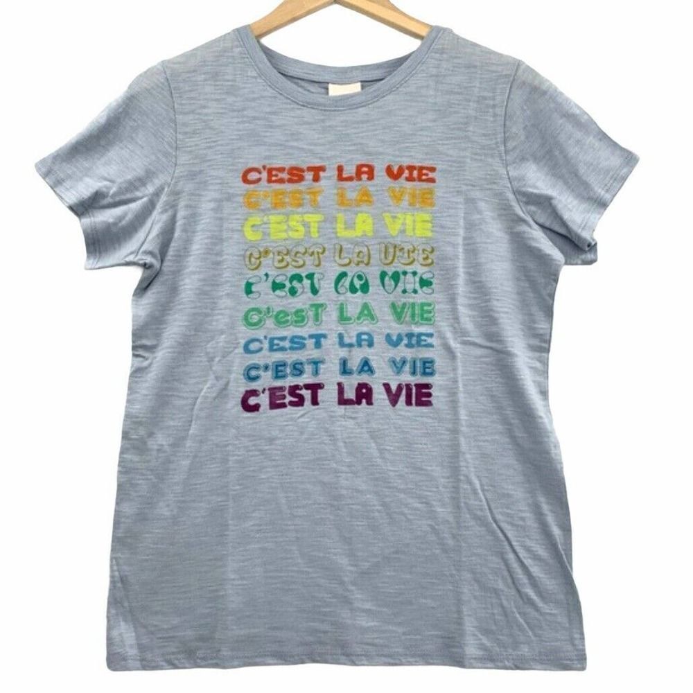 -Cinq A Sept C'est La Vie T-Shirt Women Blue NWT